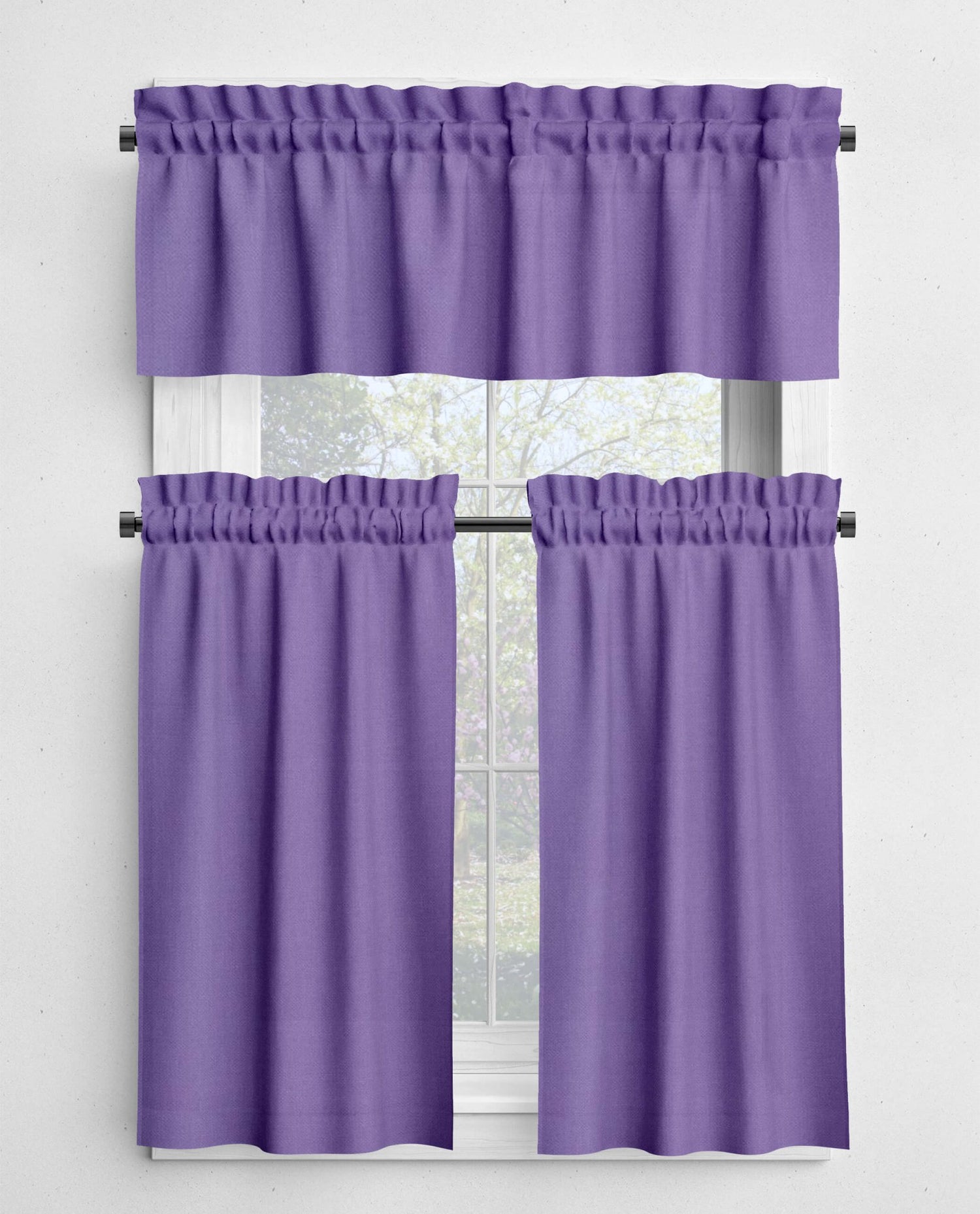 Lavender and Purple Valances and Cafe Curtains - Custom Sizes