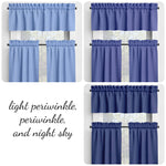 Lavender Blue Valances and Cafe Curtains - Periwinkle & Night Sky