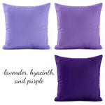 Lavender & Purple Cotton Pillow Covers and Euros Shams – Custom Sizes