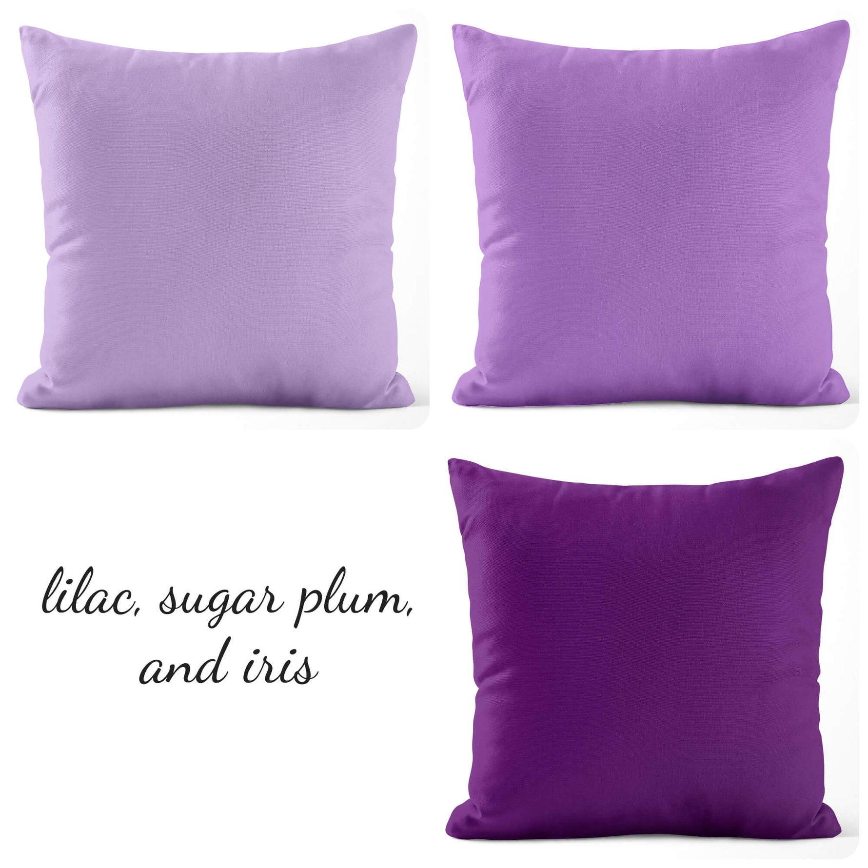 Lilac & Plum Cotton Pillow Covers and Euro Shams – Custom Size Options