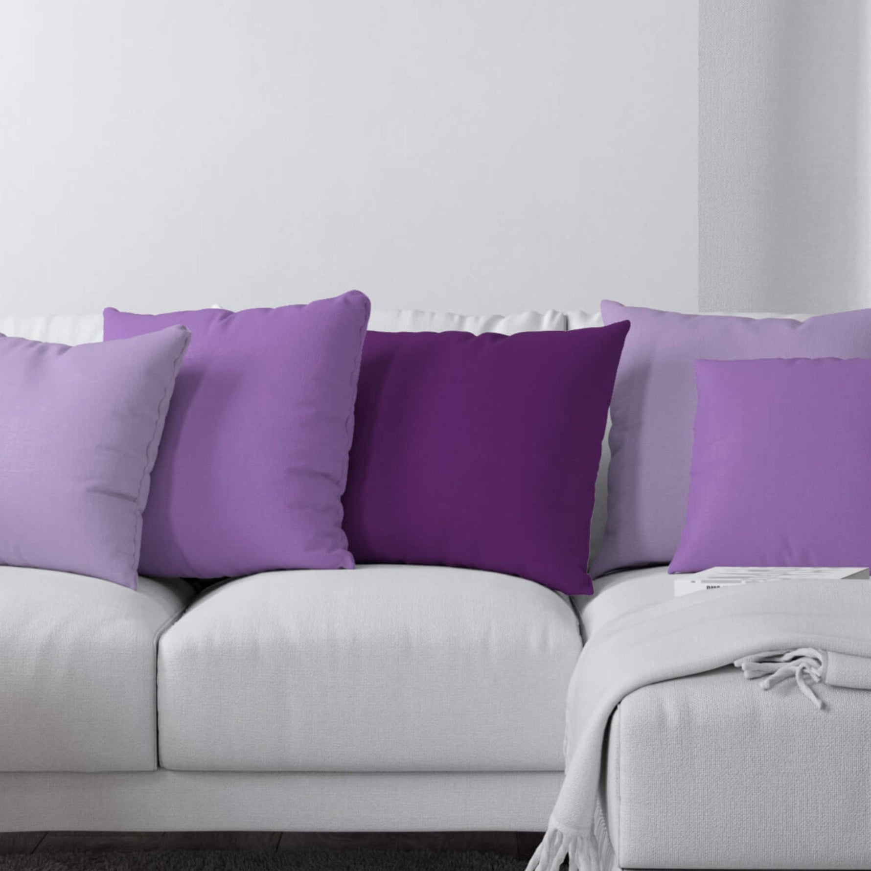 Lilac & Plum Cotton Pillow Covers and Euro Shams – Custom Size Options