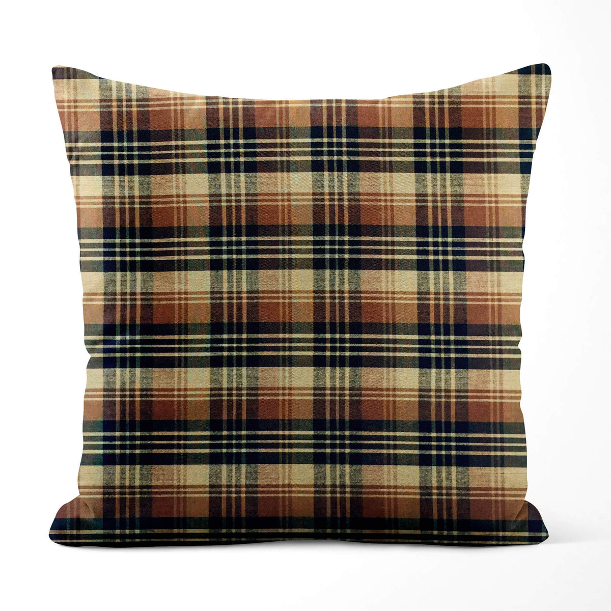 Lodge Plaid Pillow Covers and Euro Shams – Brown, Black & Tan Design