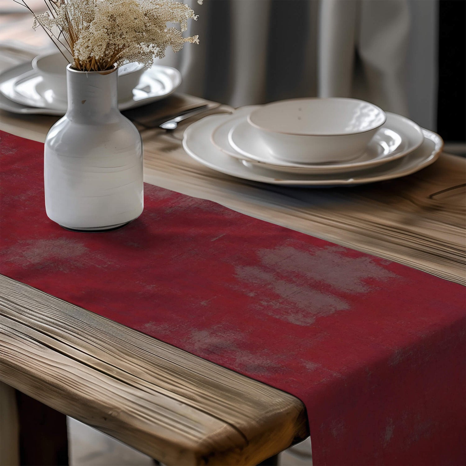 Light and Dark Red Abstract Grunge Table Runners and Placemats