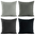 Modern Gray & Black Pillow Covers and Euro Shams – Minimalist Cotton