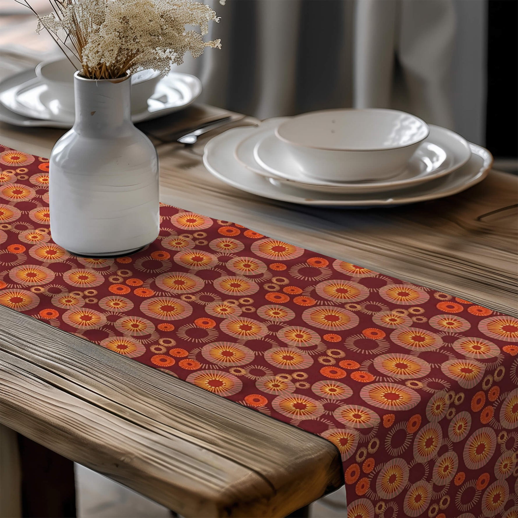 Modern Sunburst Fall Table Runners – Bold & Colorful Style