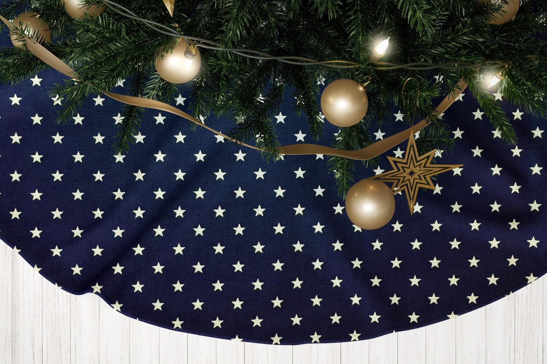 Navy Star Christmas Tree Skirts – Farmhouse Americana Style