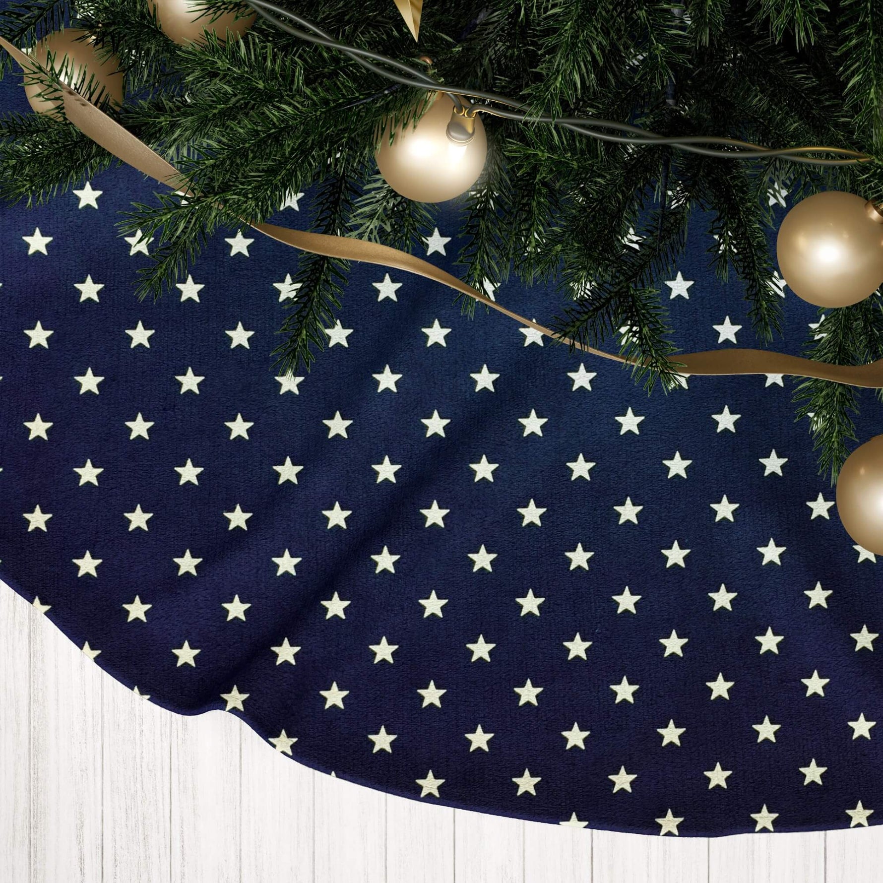 Navy Star Christmas Tree Skirts – Farmhouse Americana Style