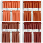 Melon, Orange, Rust, Spice, and Cinnamon Valances and Cafe Curtains