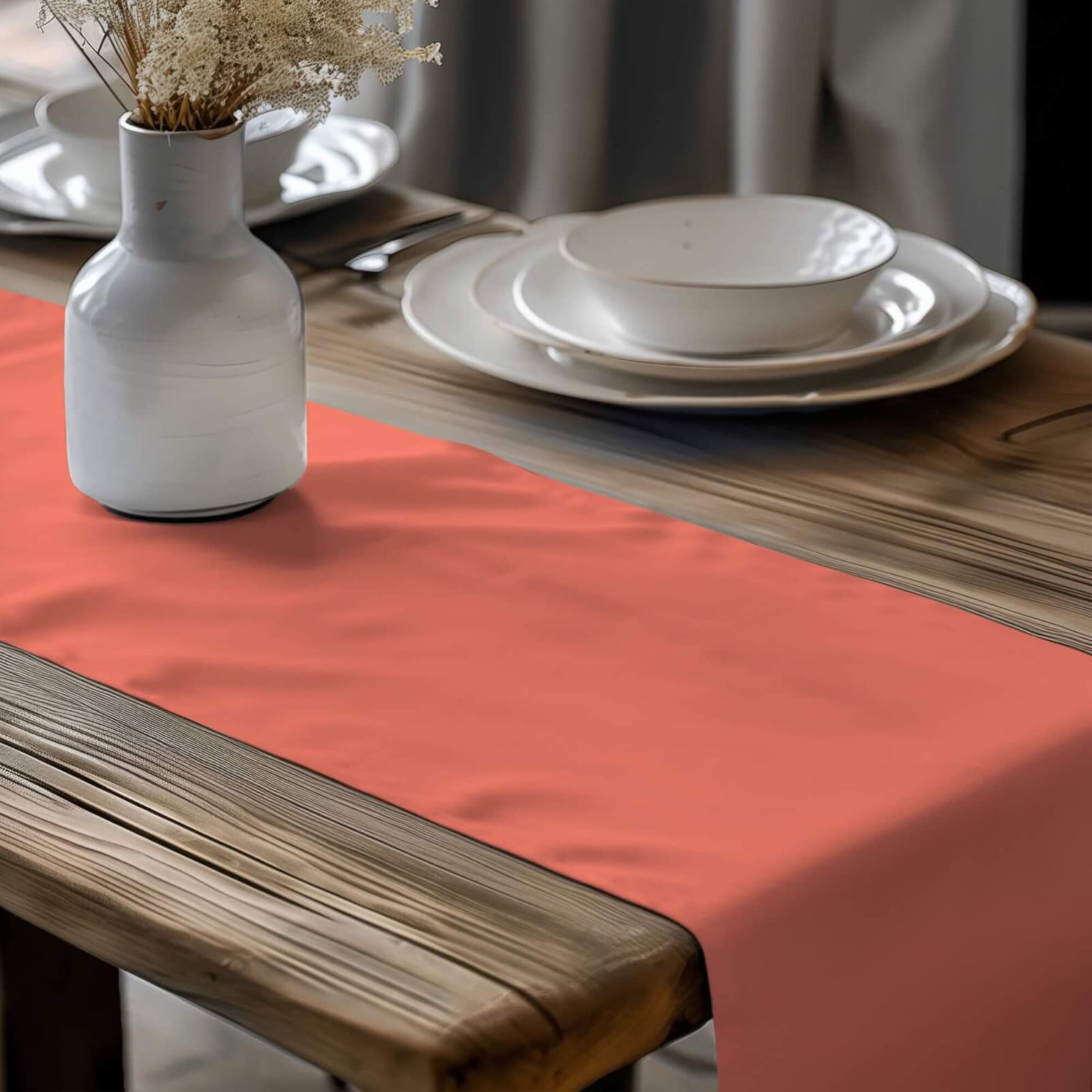 Peach, Coral, and Salmon Table Linens – Solid Color Runners & Mats