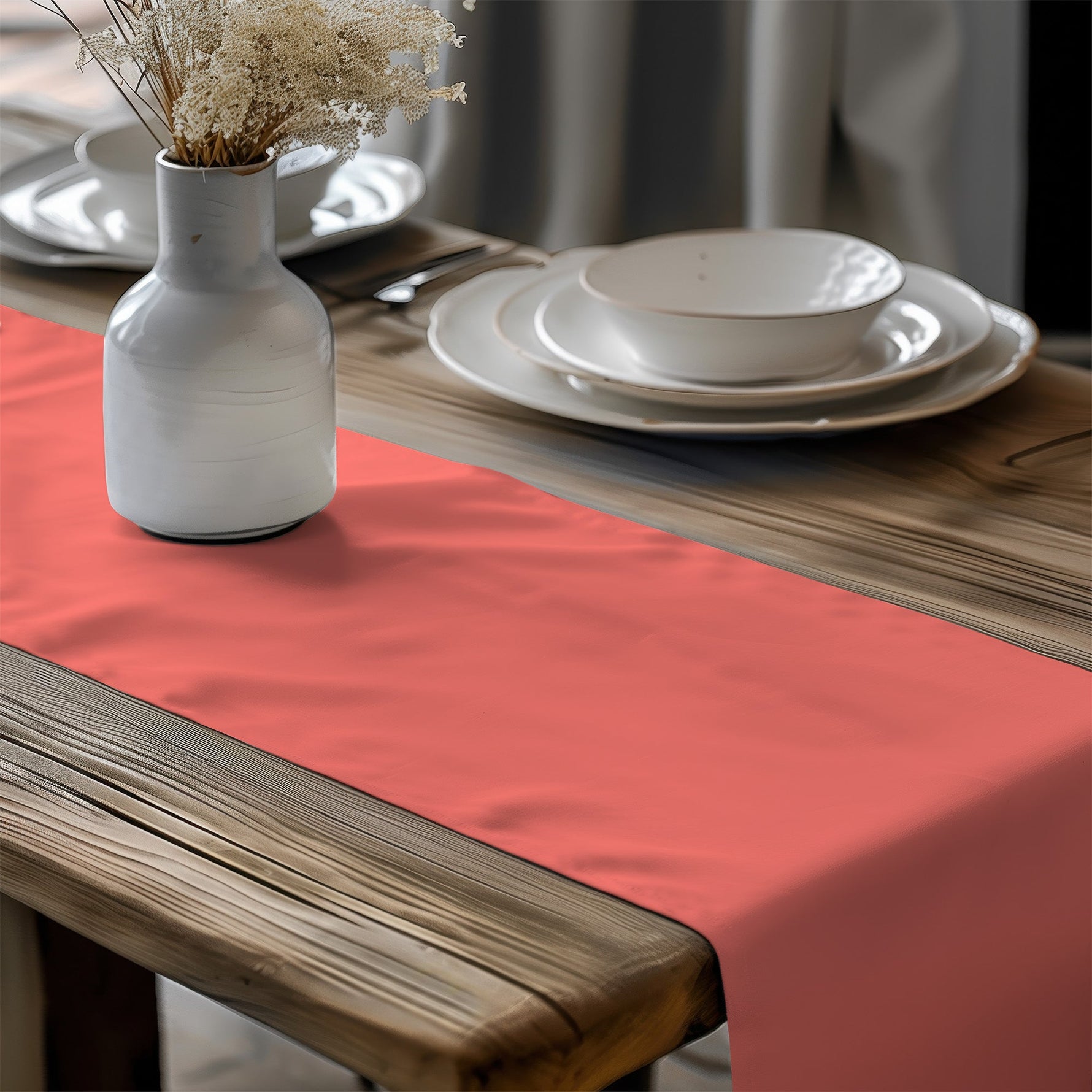 Peach, Coral, and Salmon Table Linens – Solid Color Runners & Mats
