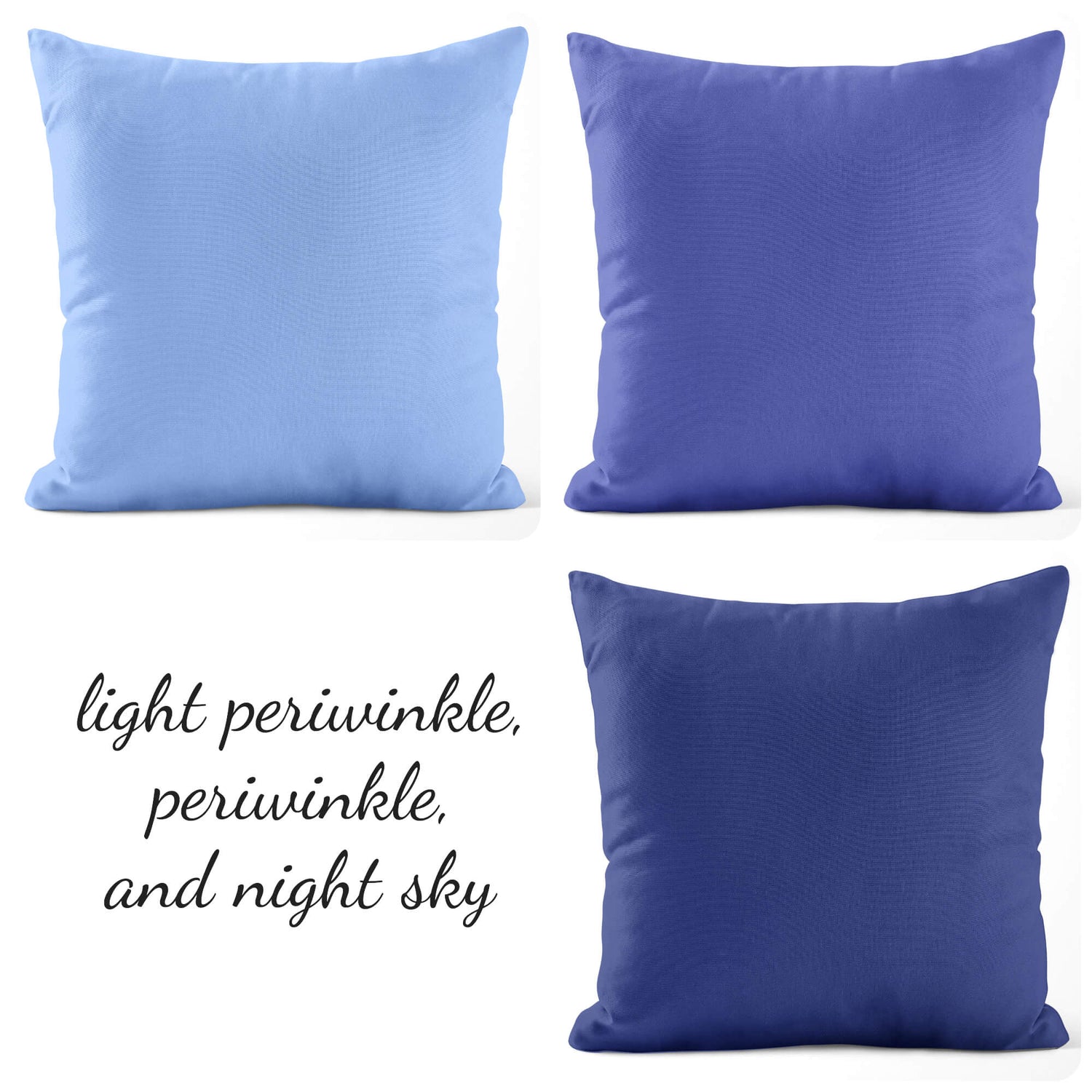 Light Lavender, Periwinkle, and Night Sky Throw Pillow Covers and Euro Shams