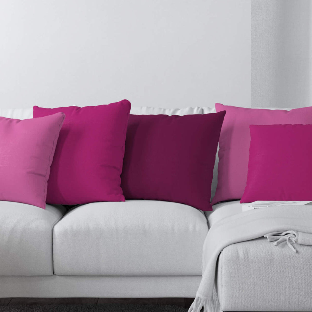 Pink & Berry Cotton Pillow Covers and Euro Shams – Custom Size Options