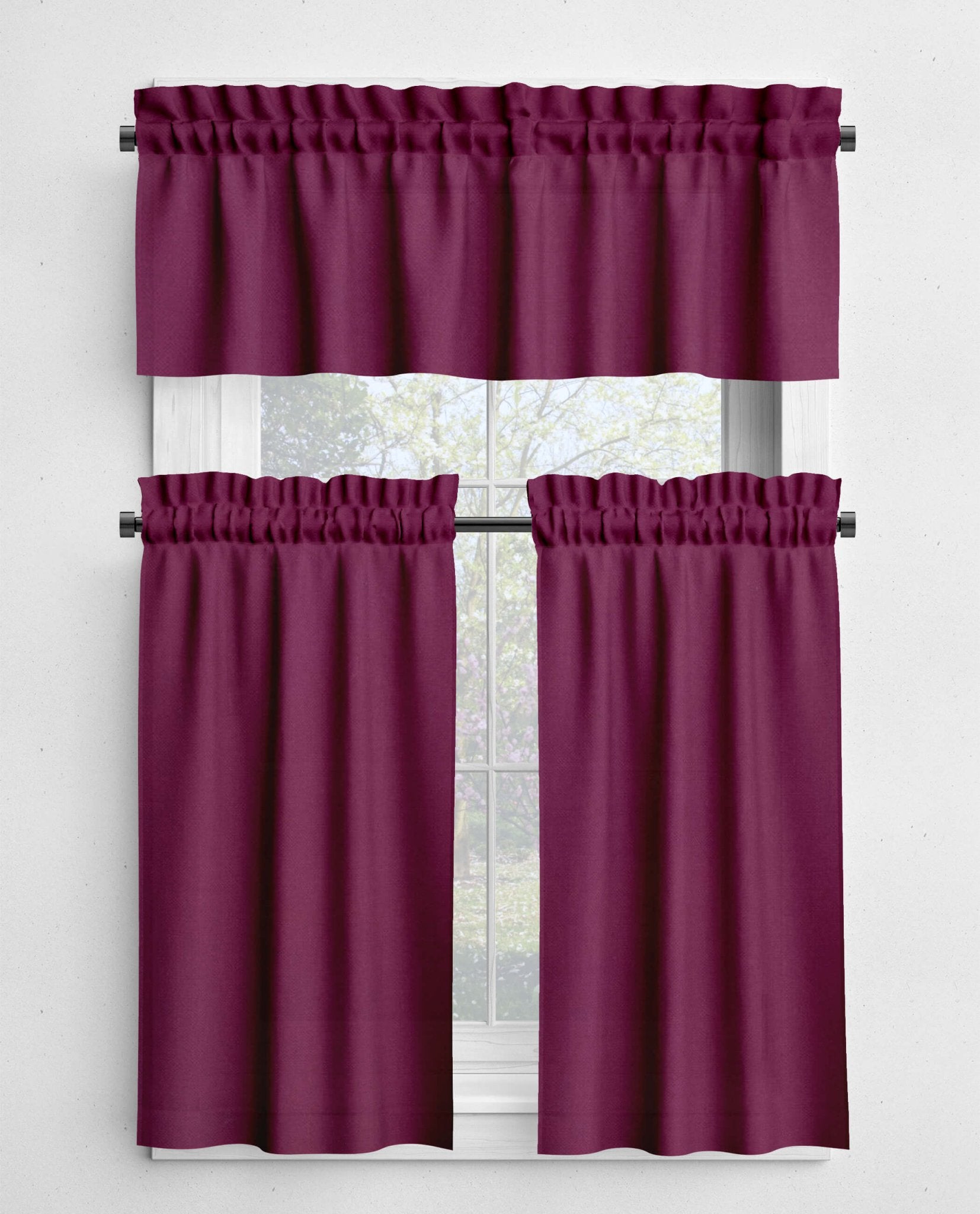Pink Cotton Valances and Cafe Curtains - Berrylicious