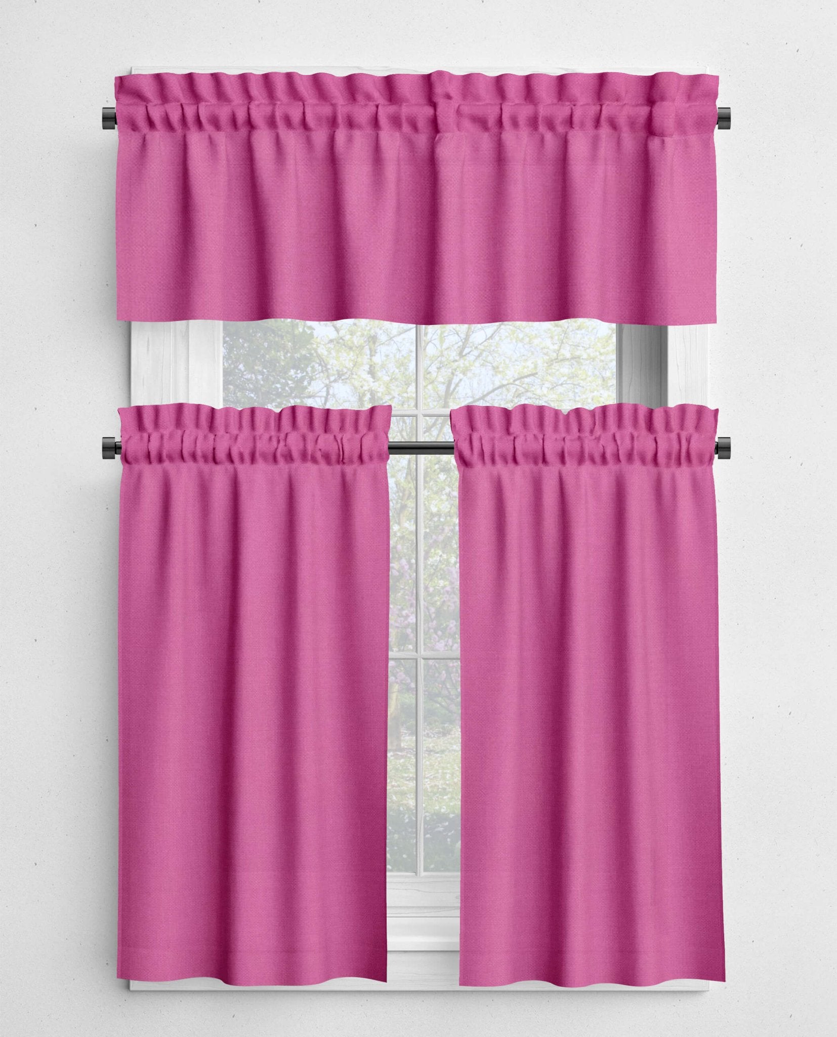 Pink Cotton Valances and Cafe Curtains - Berrylicious