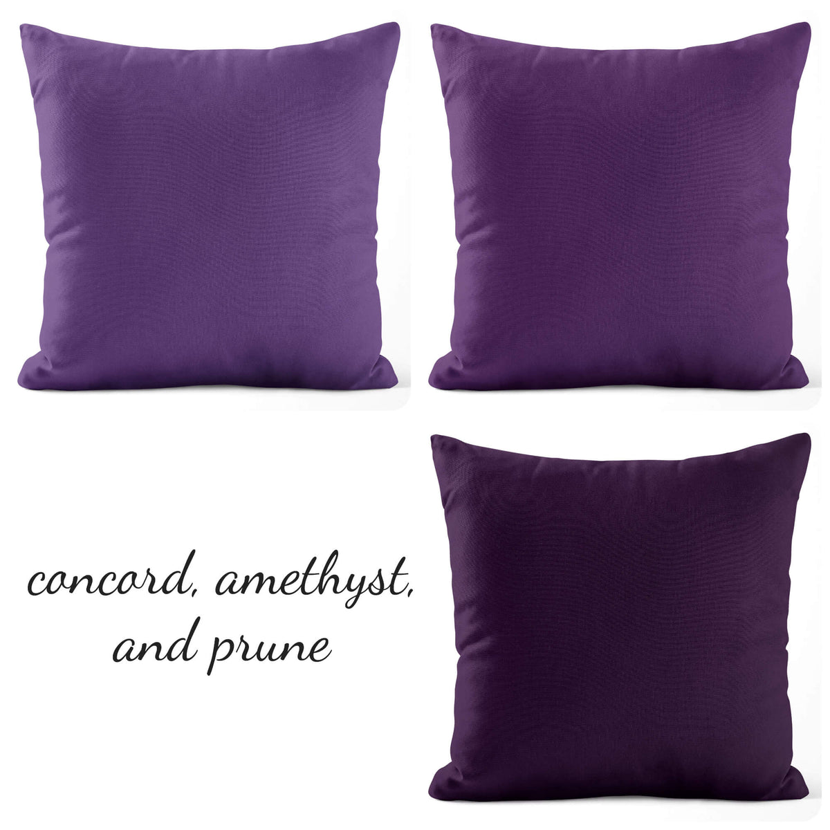 Concord, Amethyst, and Prune Throw Pillow Covers and Euro Shams