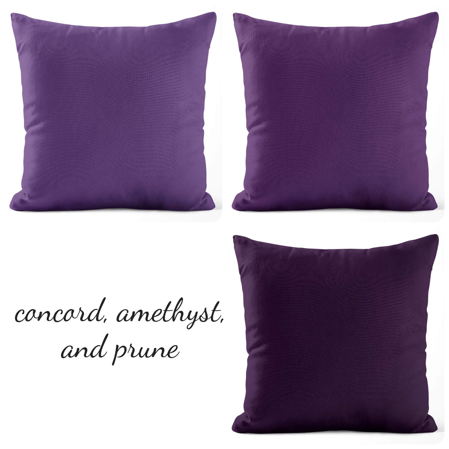 Concord, Amethyst, and Prune Throw Pillow Covers and Euro Shams