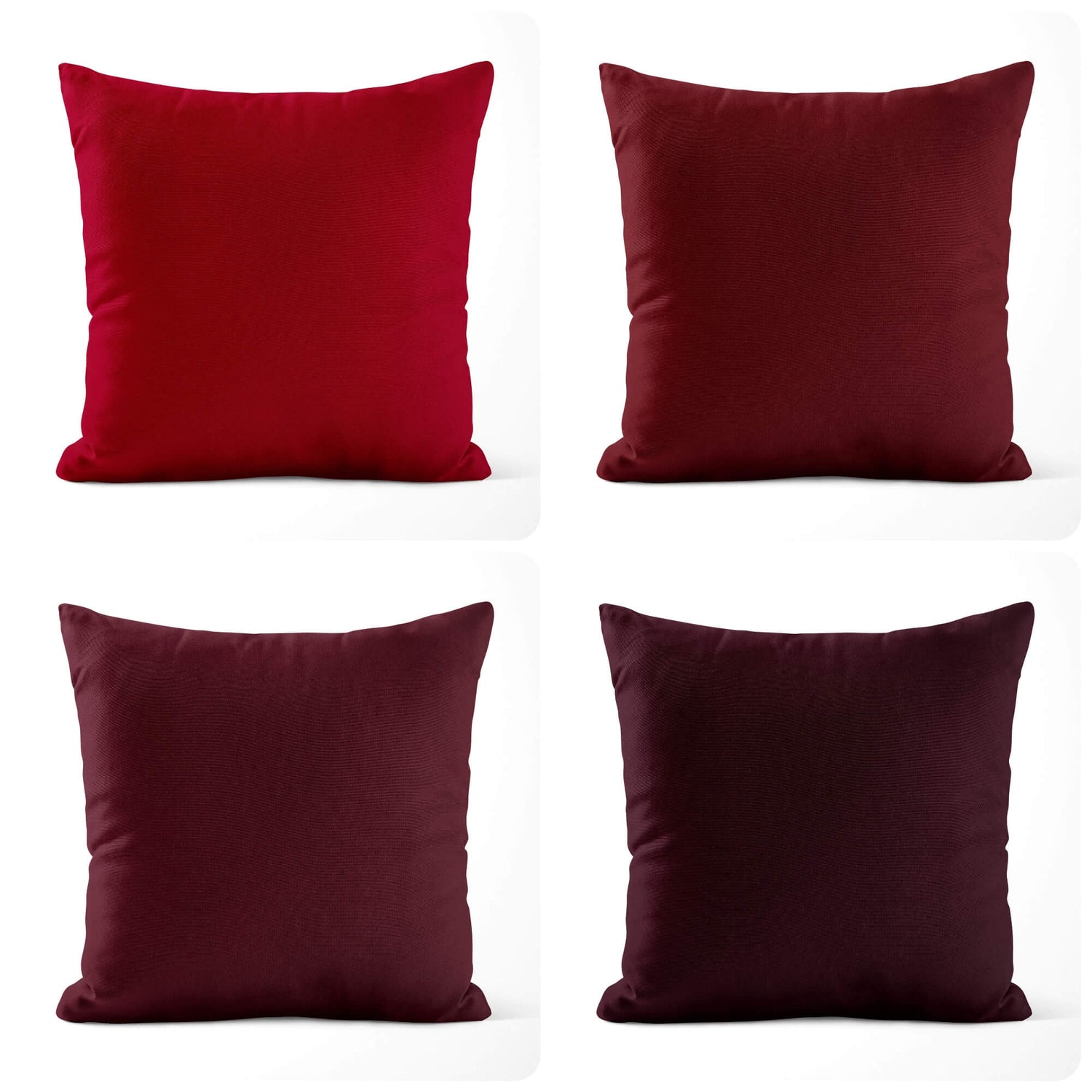 Vibrant Red, Burgundy, and Dark Merlot Throw Pillow Covers and Euro Shams