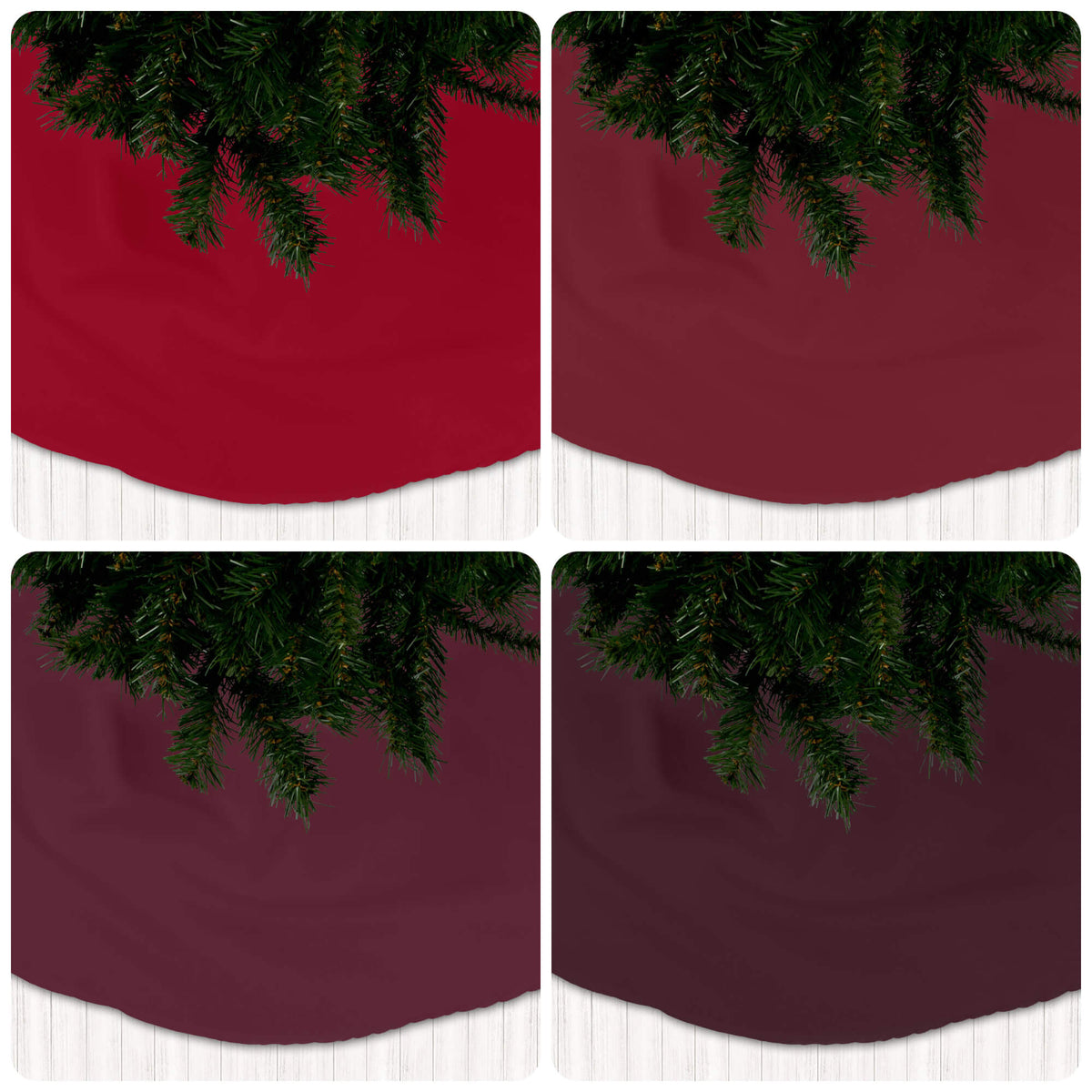 Red Christmas Tree Skirts – Burgundy to Merlot Tones