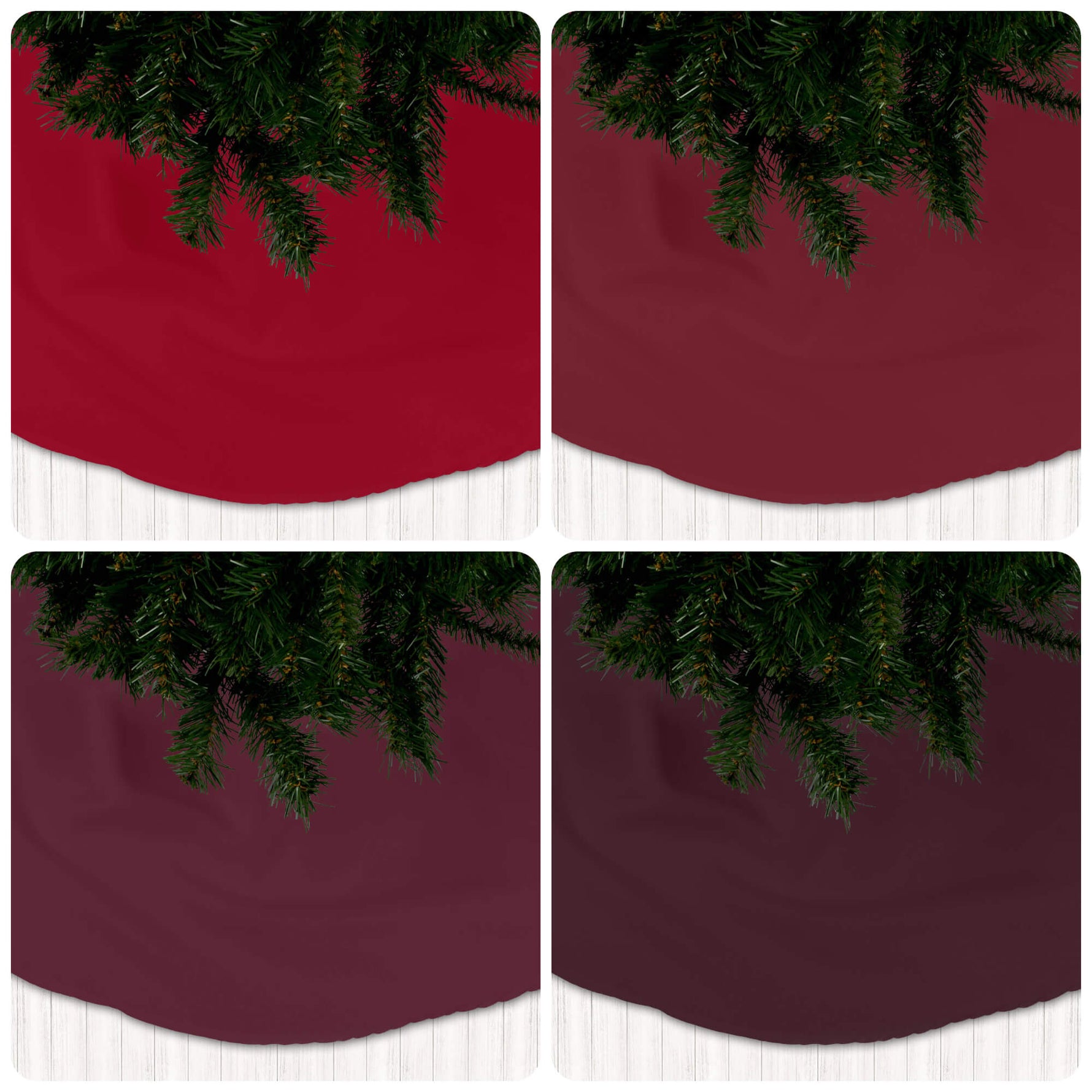 Red Christmas Tree Skirts – Burgundy to Merlot Tones