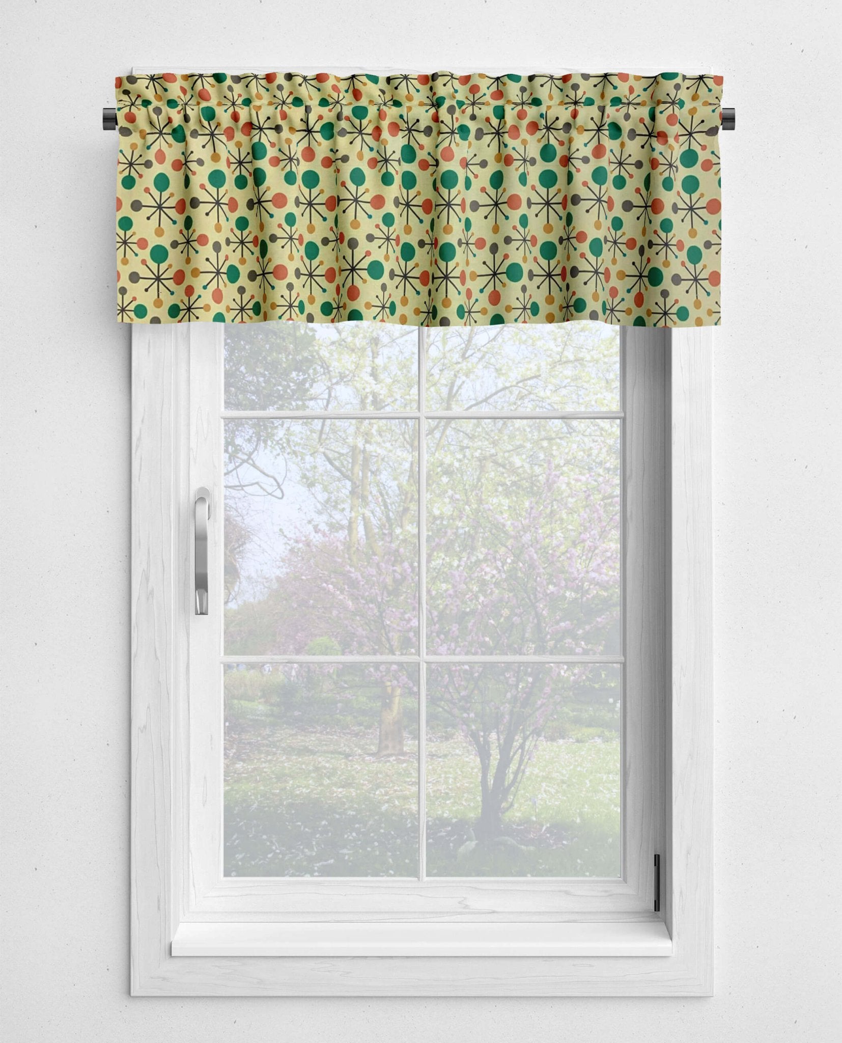 Retro Kitchen Curtains – Atomic Star Valances & Tiers for a 1950s Look