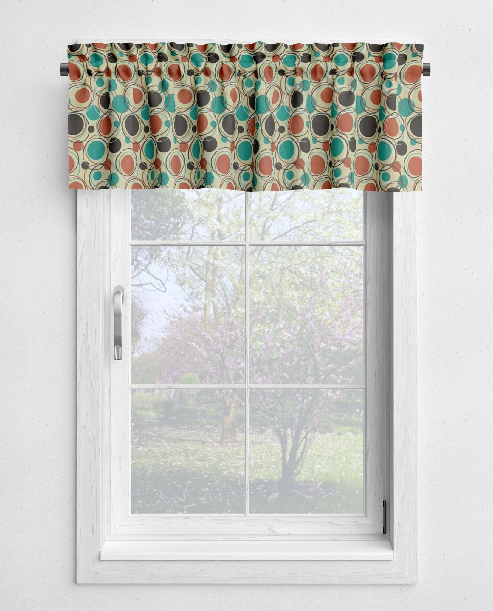 Retro Orbits Valances & Tier Curtains – Mid - Century Modern Window Décor