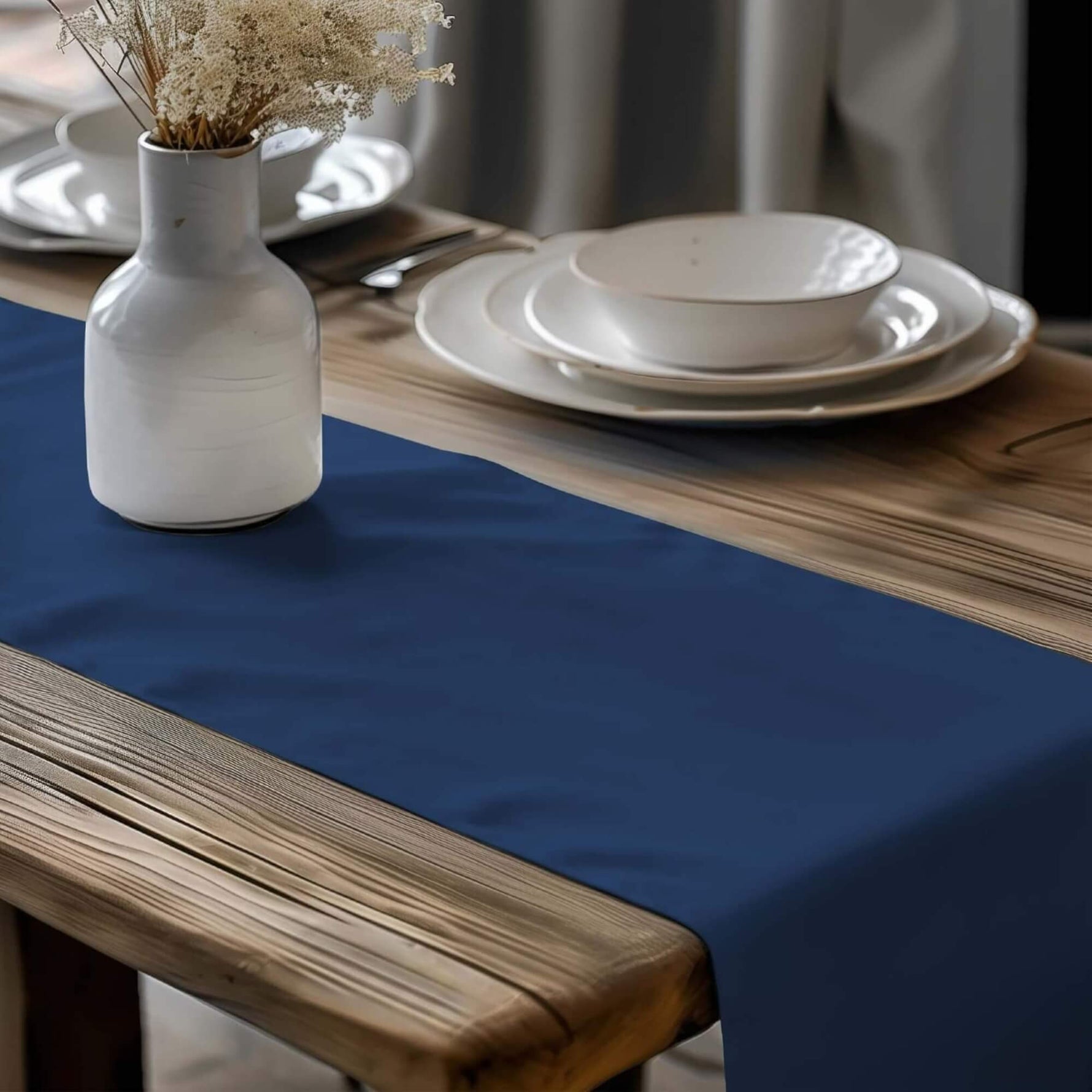Rich Blue Table Runners and Placemats – Glacier, Lake & Navy Tones
