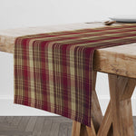 Rustic Fall Plaid Table Runners and Placemats – Burgundy, Brown & Tan