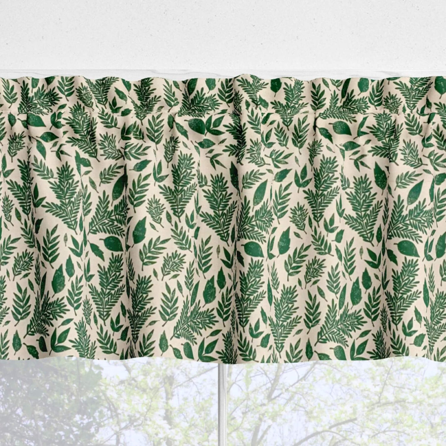 Scattered Leaves Kitchen Valances and Cafe Curtains