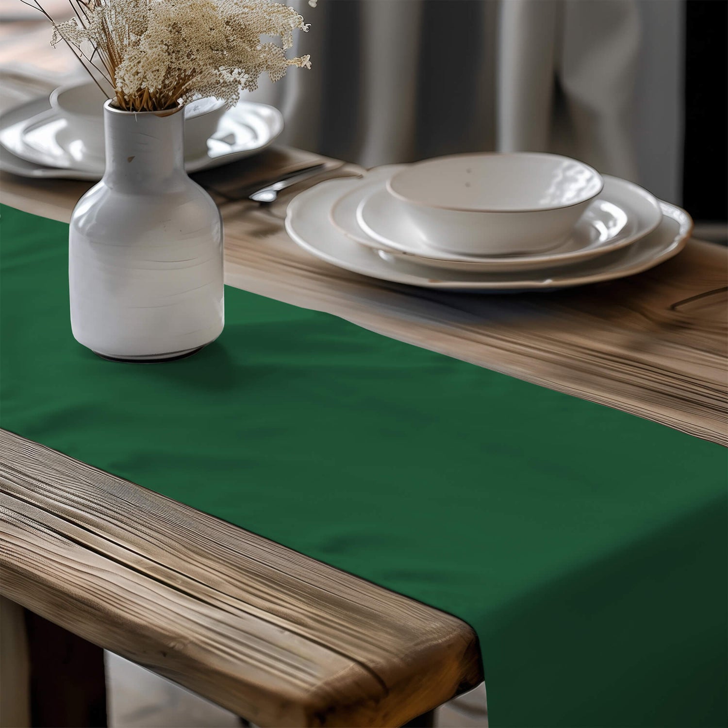 Shamrock, Dill and Christmas Green Table Linens – Solid Color Runners & Mats