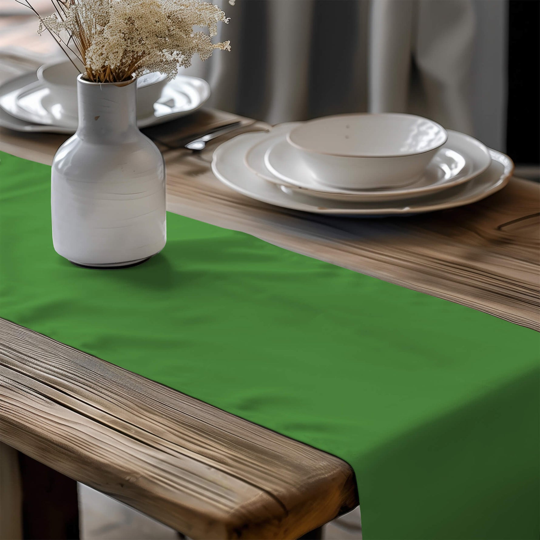 Shamrock, Dill and Christmas Green Table Linens – Solid Color Runners & Mats