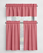 Soft Pink Cotton Valances and Cafe Curtains - Blush and Rhubarb