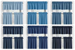 Solid Blue Cotton Valances & Cafe Curtains – Glacier and Navy