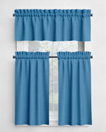 Solid Blue Cotton Valances & Cafe Curtains – Glacier and Navy