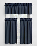 Solid Blue Cotton Valances & Cafe Curtains – Glacier and Navy