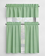 Solid Green Valances and Cafe Curtains - Light Mint, Topiary, and Dark Hunter