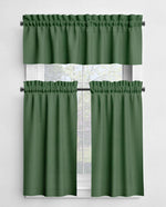 Solid Green Valances and Cafe Curtains - Light Mint, Topiary, and Dark Hunter