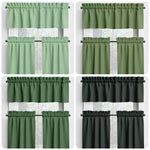 Solid Green Valances and Cafe Curtains - Light Mint, Topiary, and Dark Hunter