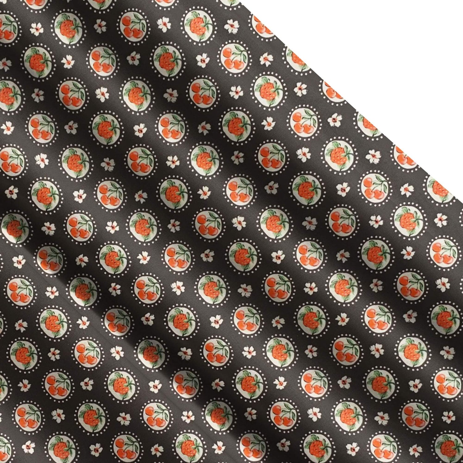 Black Cherry Strawberry Kitchen Valances and Cafe Curtains