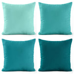 Teal & Aqua Cotton Pillow Covers and Euros Shams – Coastal Custom Sizes
