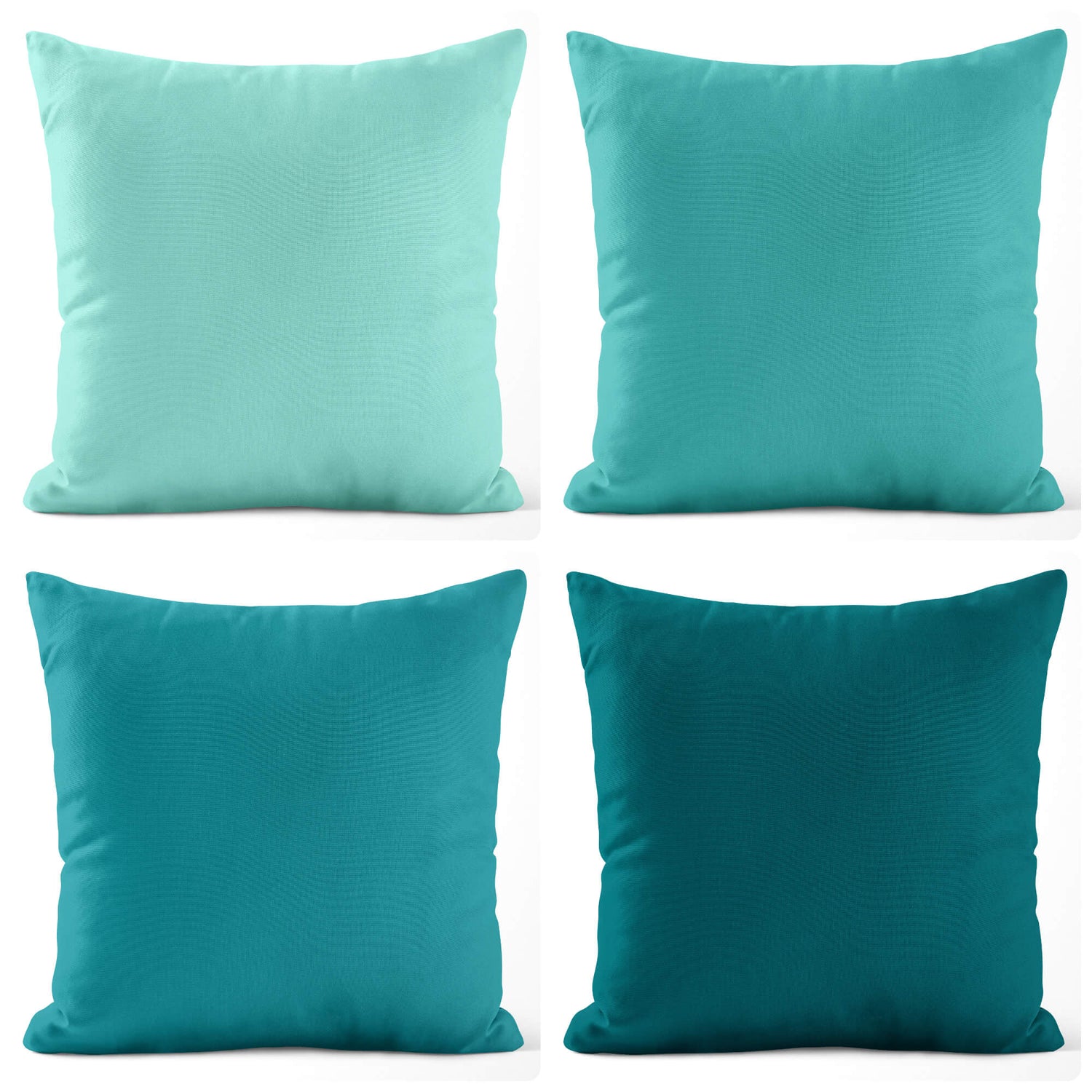 Aqua, Caribbean, Scuba, Lagoon, and Dark Teal Throw Pillow Covers and Euro Shams