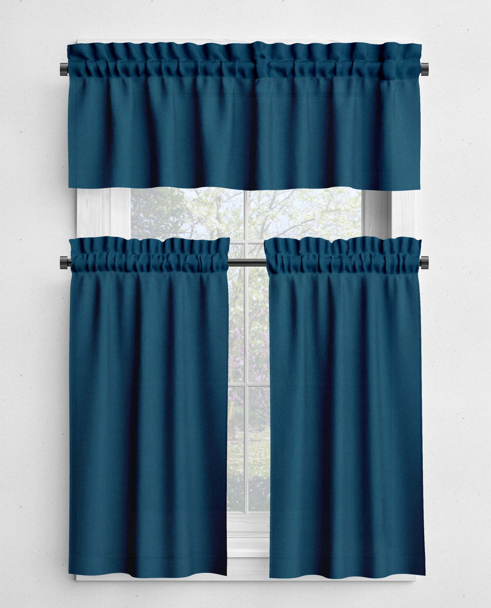 Turquiose Aqua Blue Valances and Cafe Curtains