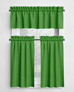 Vibrant Green Valances and Cafe Curtains - Custom Sizes