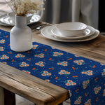 Vintage Daisy Table Runners – Yellow & Delft Blue