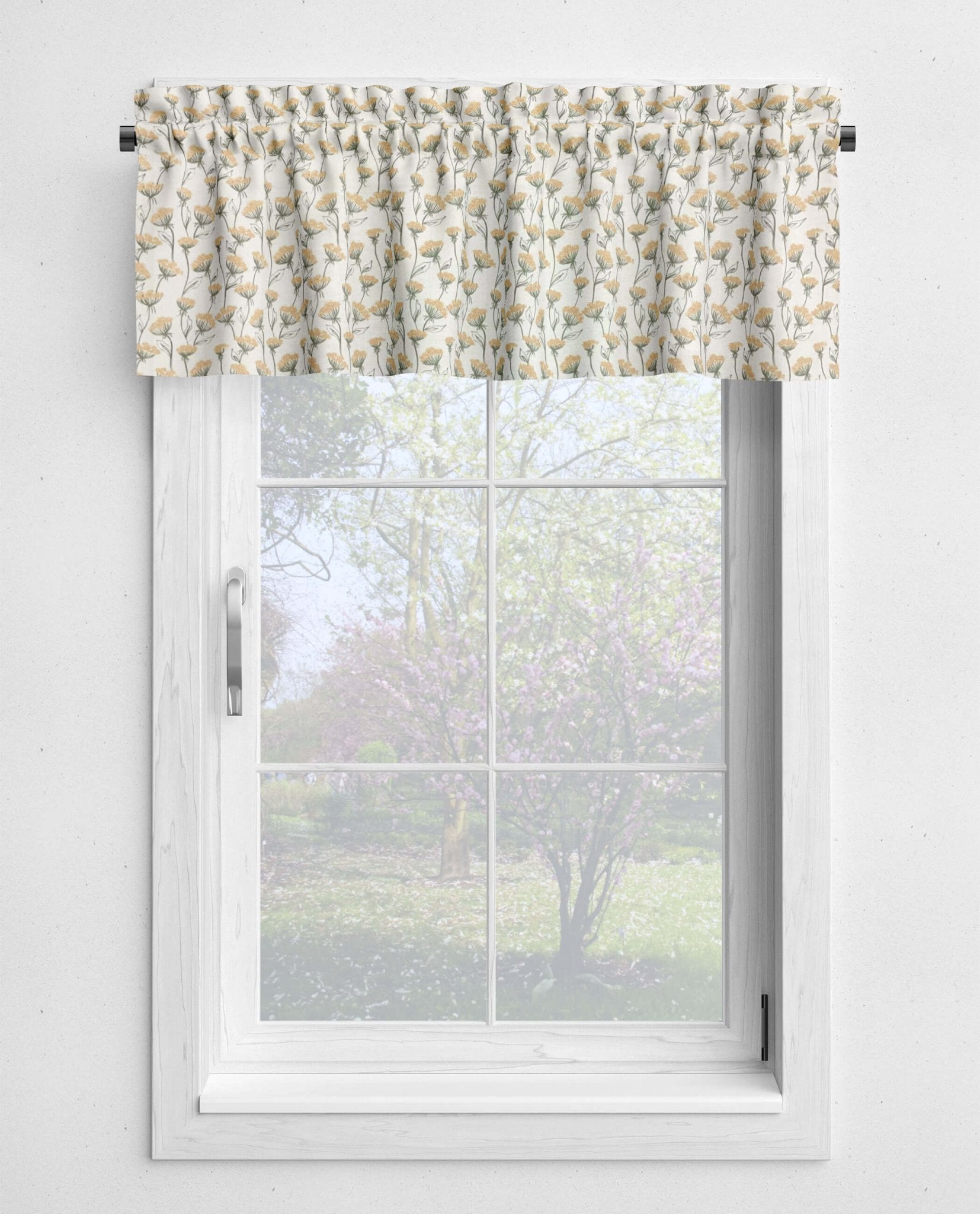 Wild Yellow Yarrow Valances and Tier Curtains – Delicate Floral