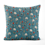 Wildflower Pillow Covers and Euro Shams – Green or Blue Botanical Style