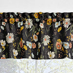 Wildflower Valances and Tier Curtains – Charcoal Black or Teal Blue