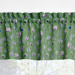 Wildflowers Green and Blue Floral Valances and Cafe Curtains