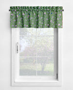 Wildflowers Green and Blue Floral Valances and Cafe Curtains
