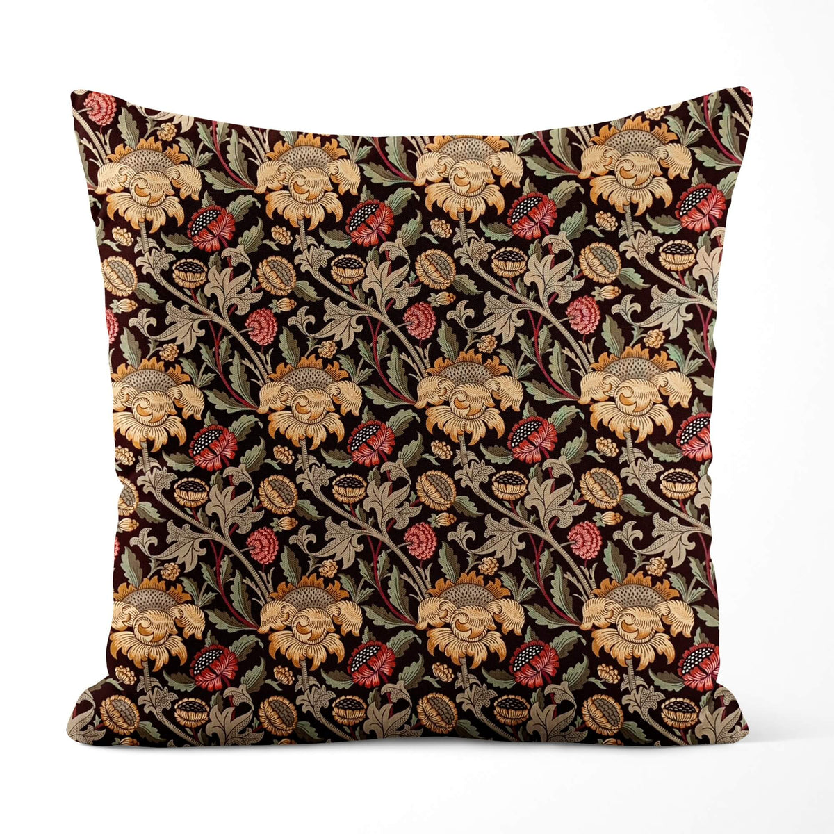 Morris Meadow Floral Throw Pillow Covers and Euro Shams - rose gold