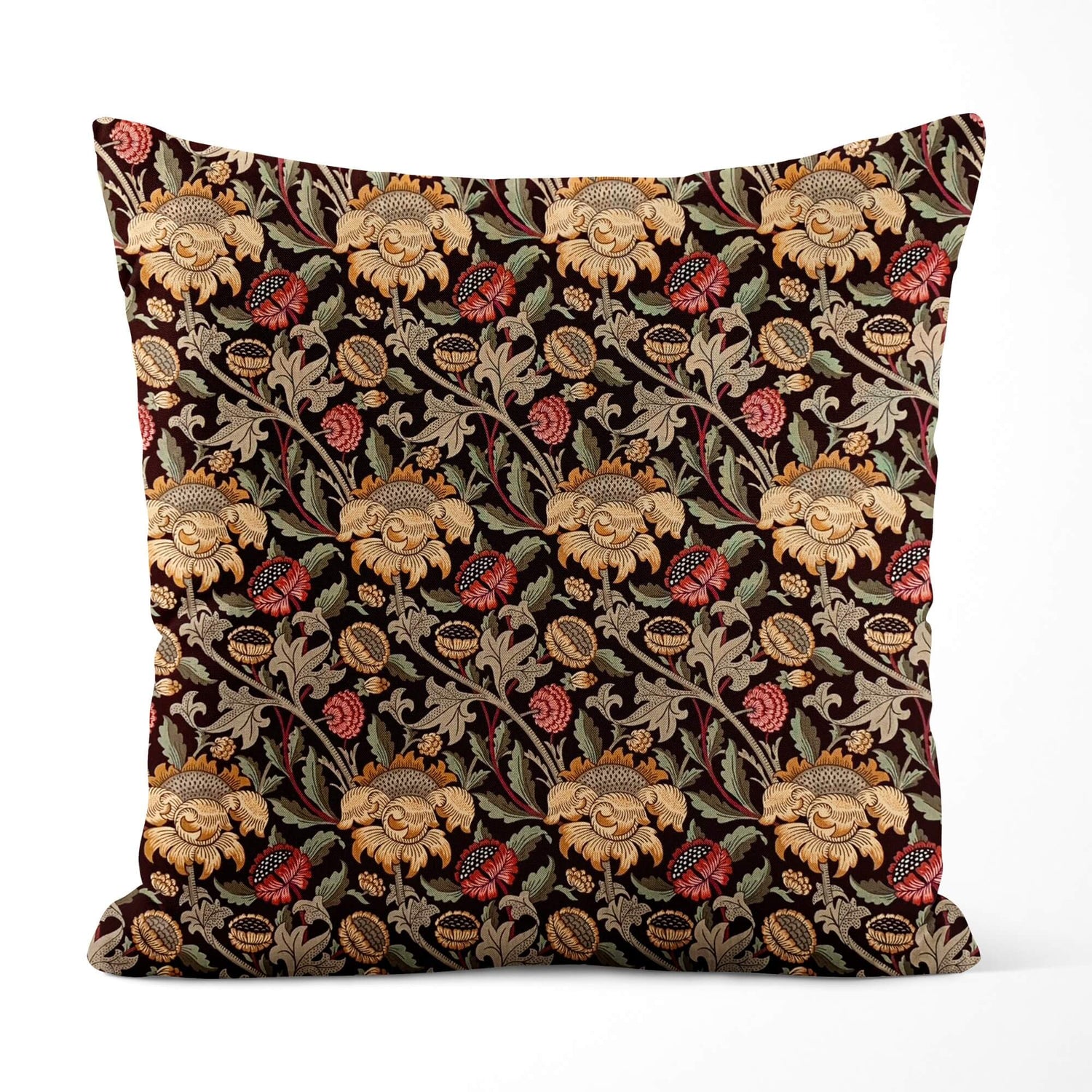 Morris Meadow Floral Throw Pillow Covers and Euro Shams - rose gold